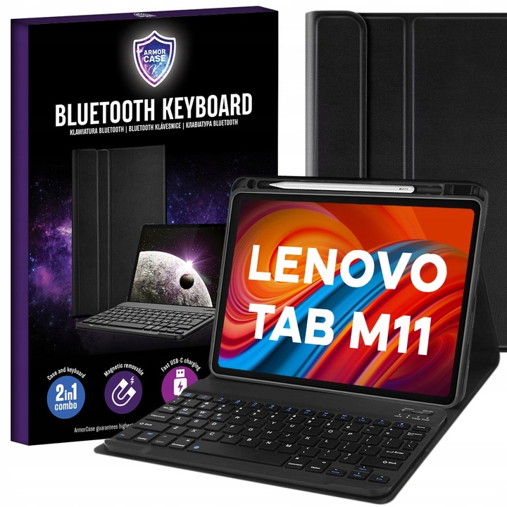 ETUI I KLAWIATURA BLUETOOTH DO LENOVO TAB M11 11" TB330FU TB330XU CZARNY