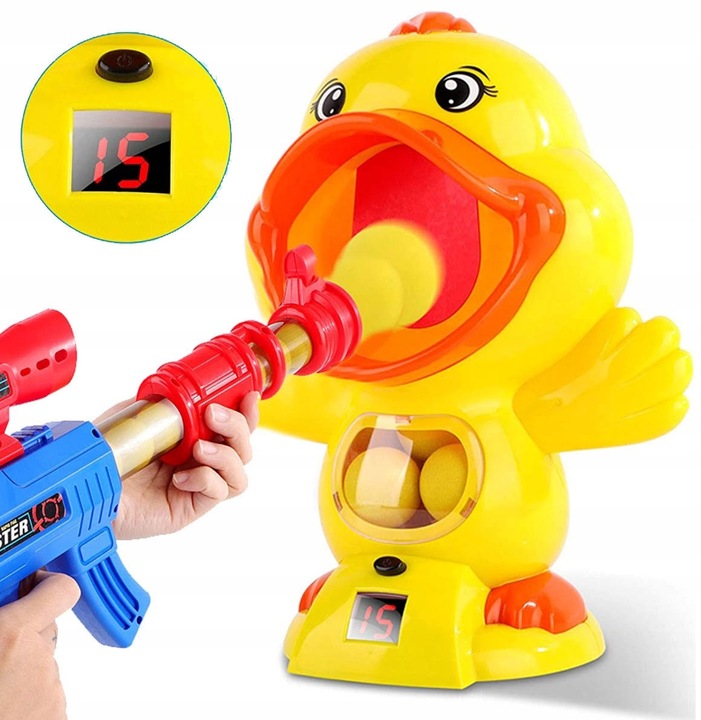 GŁODNA KACZKA STRZELANIE DO CELU PISTOLET + KULKI