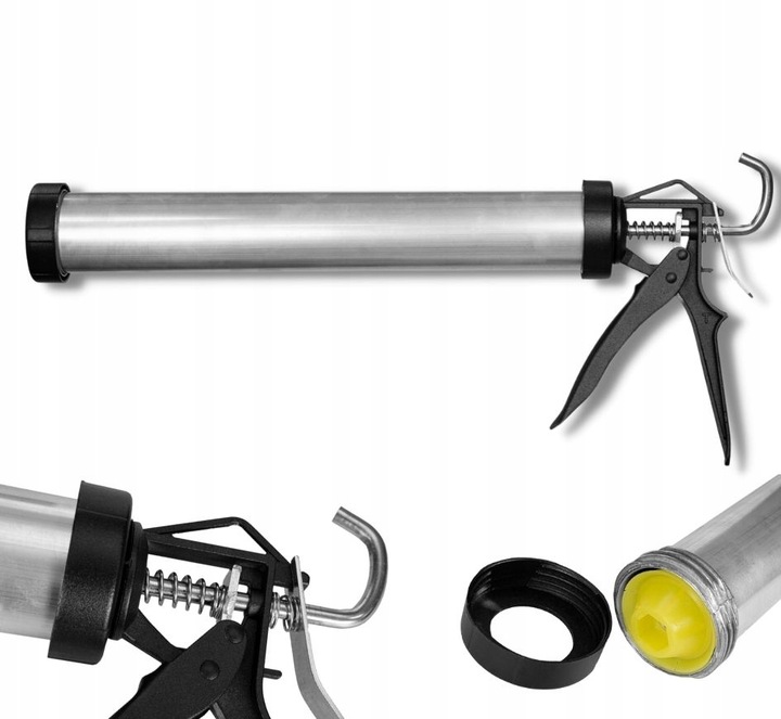 PISTOLET WYCISKACZ do SILIKONU Uszczelniaczy Mas 600ml WYTRZYMAŁY