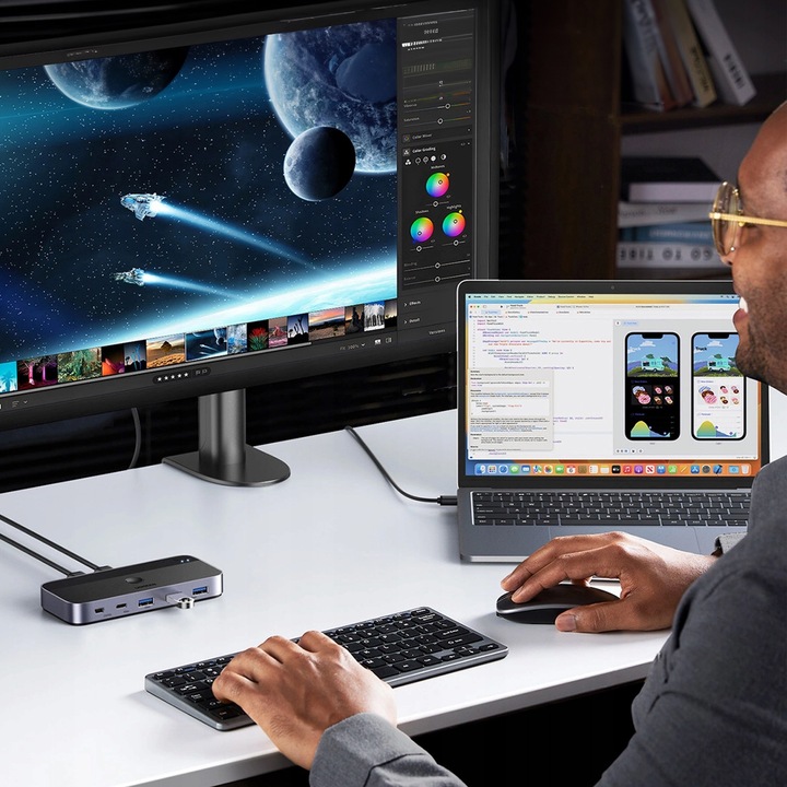 UGREEN PRZEŁĄCZNIK SWITCH 3X USB-A 3.0 USB-C 5Gb/s + 2 x KABEL USB-A 1,5M