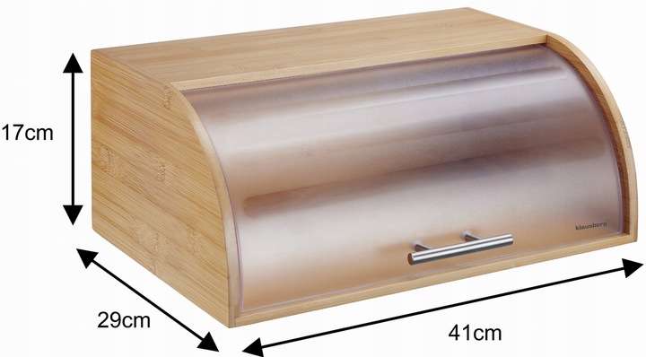 Chlebak bambusowy drewniany 41cm pojemnik na pieczywo chleb bułki KLAUSBERG