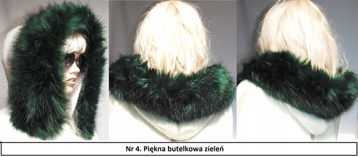 Futrzane OBSZYCIE do KAPTURA KOŁNIERZ SZALIK