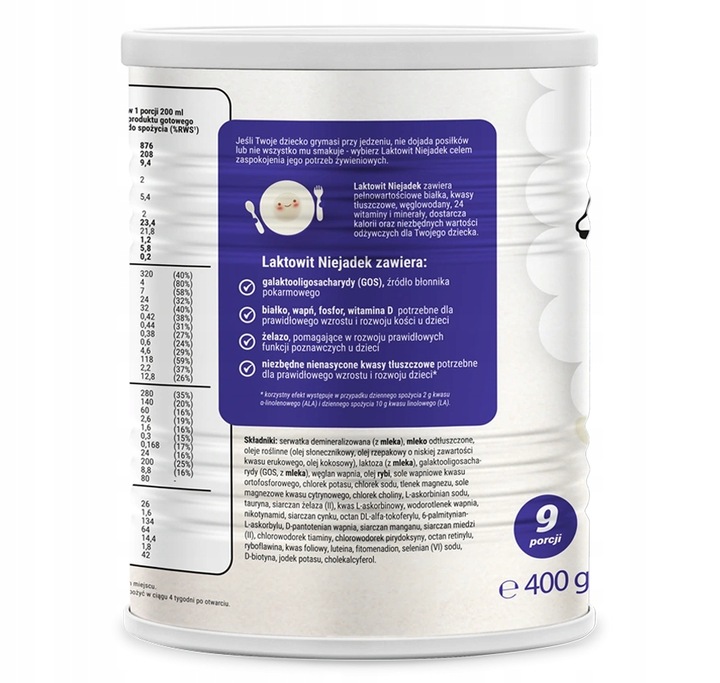 Mleko Modyfikowane Odżywcze Niejadek Laktowit 1-10 lat 400 g