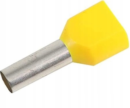 KOŃCÓWKA TULEJKOWA IZOLOWANA 2x6/14 PODWÓJNA ŻÓŁTA