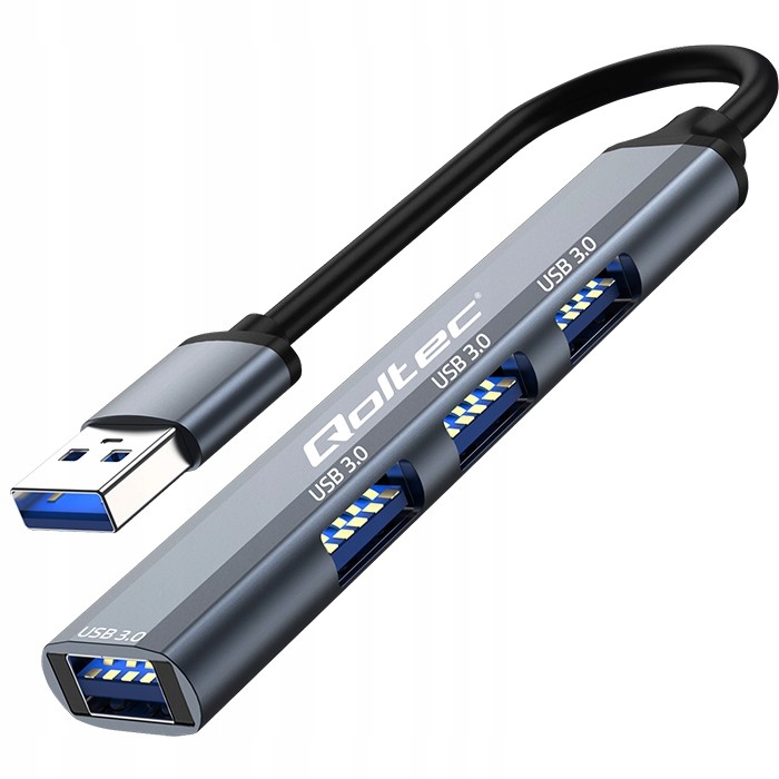 Qoltec Hub Adapter Rozdzielacz USB-C 3.0 4w1 4x USB 3.0 5Gb/s Szybki