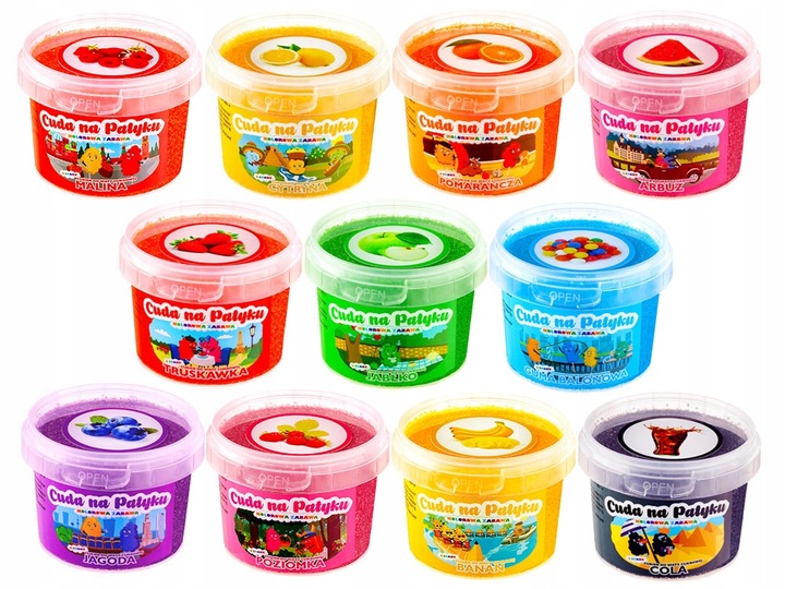 KOLOROWY Cukier do Waty Cukrowej do Maszyny Smakowy PATYCZKI ZESTAW