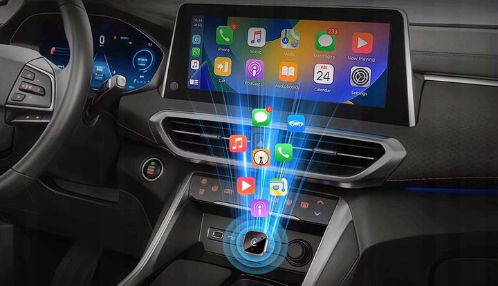 Adapter CarPlay Bezprzewodowy 5GHz Plug&Play iOS/Android Auto