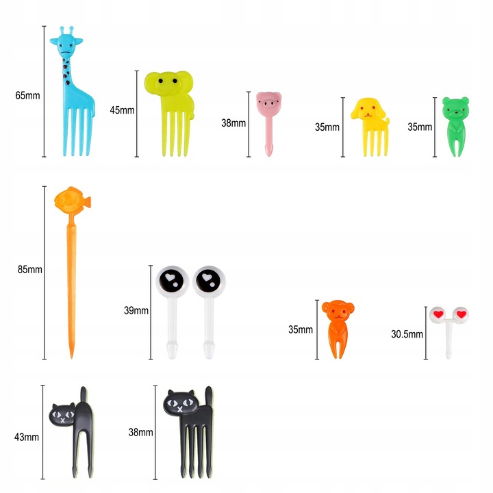 WIDELCZYKI DO PRZEKĄSEK DLA DZIECI WIDELCE DO OWOCÓW ŻYWNOŚCI WIDELCE 90SZT