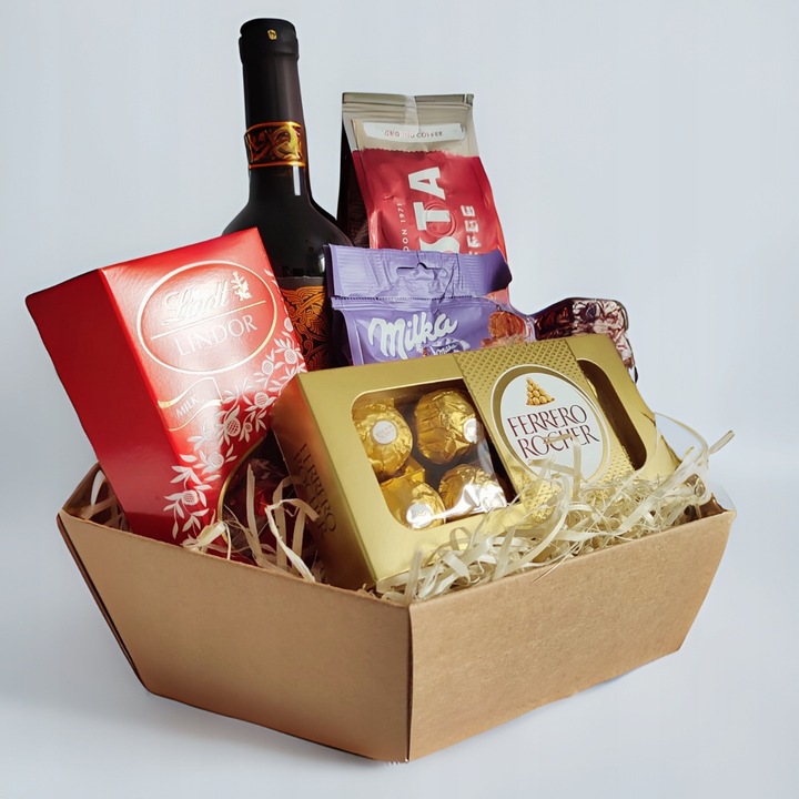 GOTOWY ZESTAW PREZENTOWY Pusty Kosz Prezentowy URODZINY BOŻE NARODZENIE