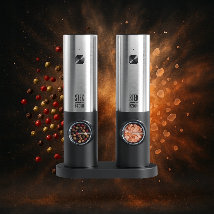 2x Elektryczny Młynek do Mielenia Pieprzu i Soli AKUMULATOR USB