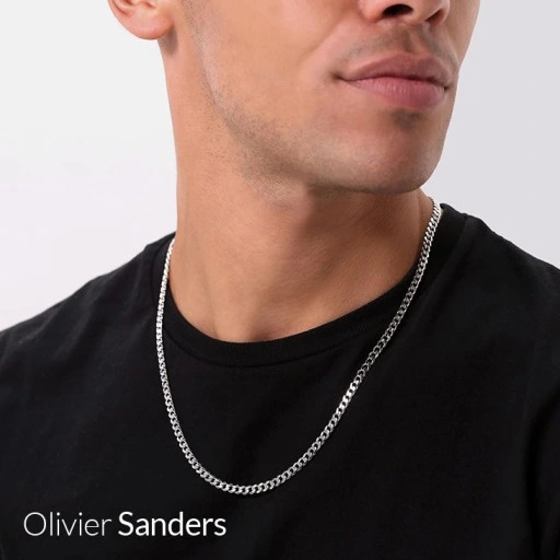 SREBRNY NASZYJNIK MĘSKI ŁAŃCUSZEK PANCERKA SREBRO PREZENT DLA TATY CHŁOPAKA