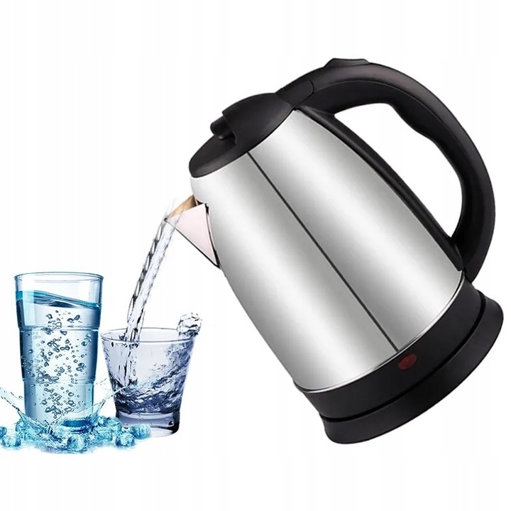 CZAJNIK ELEKTRYCZNY BEZPRZEWODOWY 2 STAL INOX 1800w duży srebrny