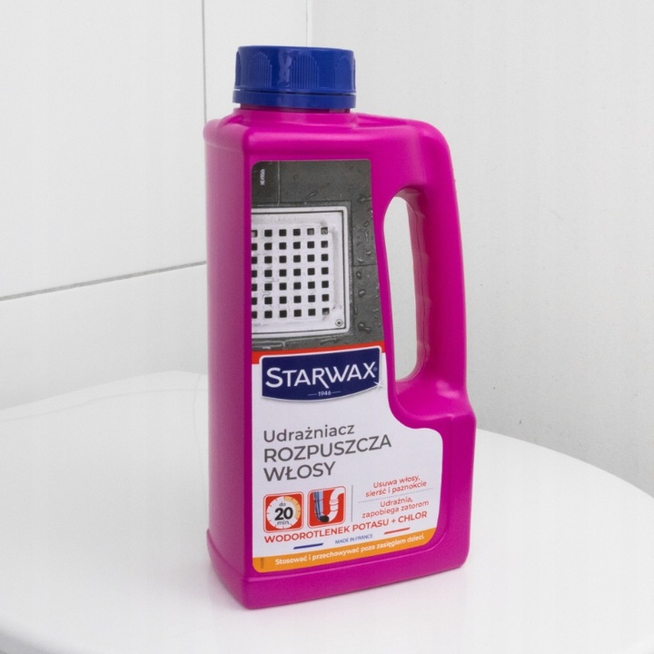 UDRAŻNIACZ ŚRODEK DO UDRAŻNIANIA RUR ROZPUSZCZA WŁOSY 900 ML STARWAX