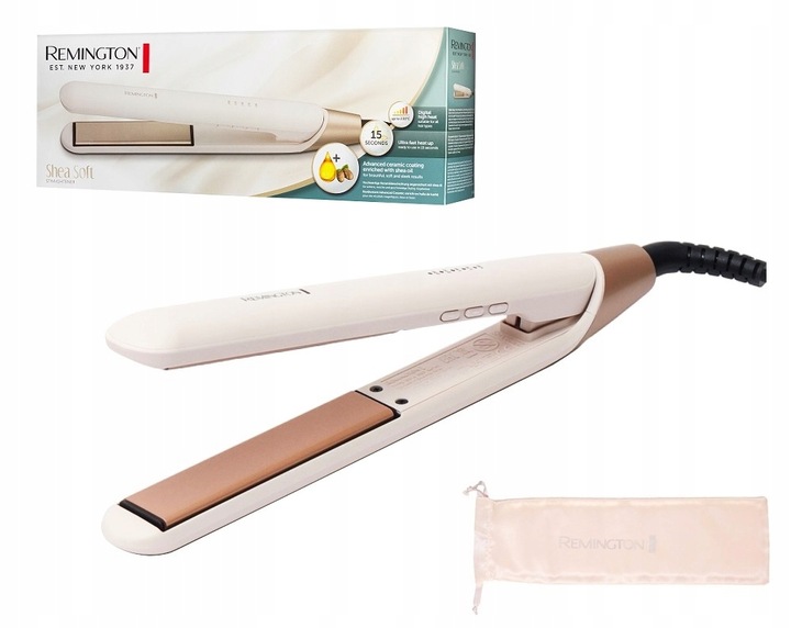 Perłowa PROSTOWNICA Ceramiczna do Włosów Powłoka Shea Soft REMINGTON S4740