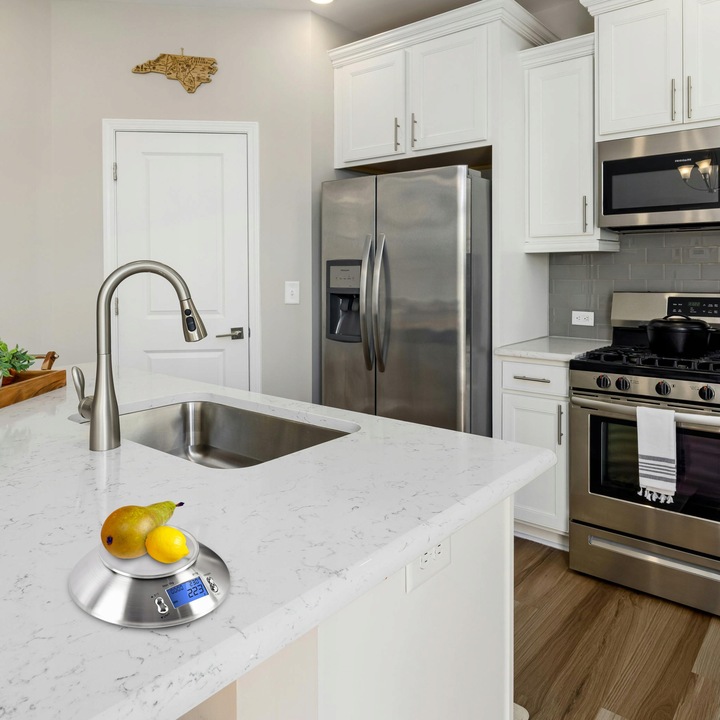 DOKŁADNA WAGA KUCHENNA Z TERMOMETR ELEKTRONICZNA Z MISKĄ 1G-5KG INOX