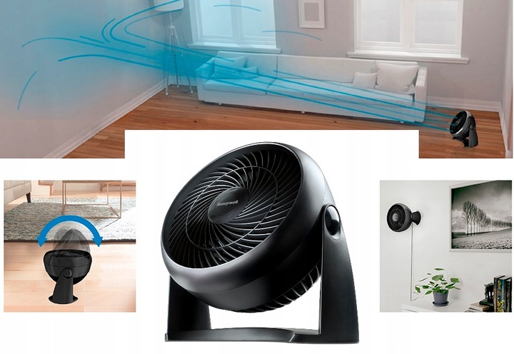 WENTYLATOR WIATRAK PODŁOGOWY CICHY MOCNY TURBOFAN HONEYWELL WYDAJNY 740m3/h