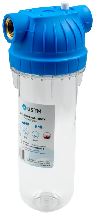 FILTR DO WODY OBUDOWA FILTRA KORPUS NARUROWY DO DOMU 3/4" EMI 10" USTM