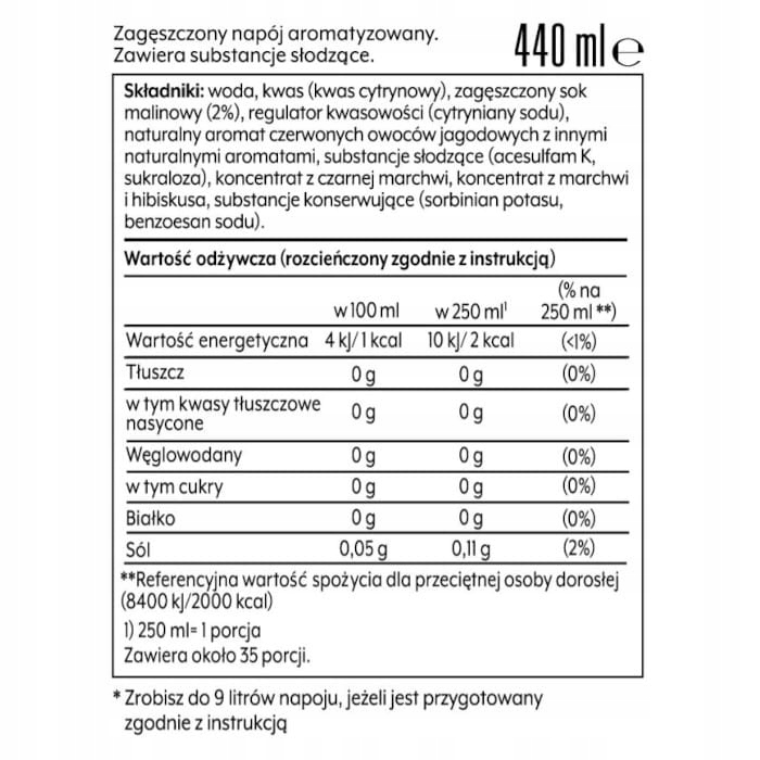 SodaStream OWOCE LEŚNE BEZ CUKRU koncentrat do saturatora syrop 440 ml