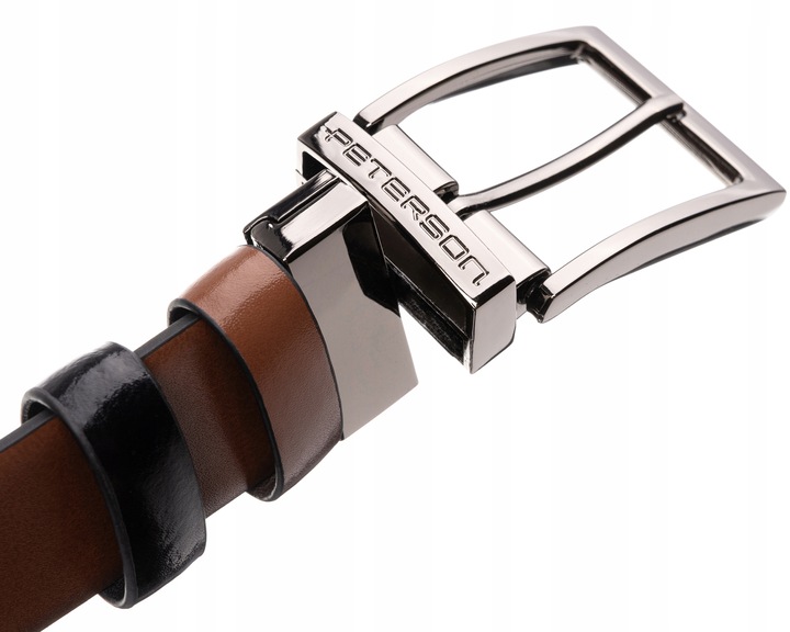 Męski pasek skórzany do spodni Peterson prezent dwustronny wymienne