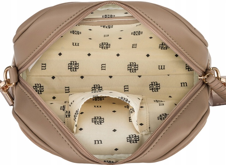 MONNARI Torebka Damska Listonoszka Camel ZAMSZ Regulowany Pasek