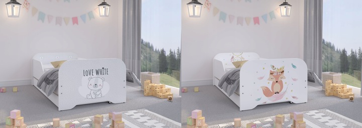 Łóżko MIKI dziecięce 140x70 + materac DUŻO wzorów!