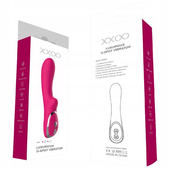 WIBRATOR DAMSKI INTENSYWNYCH ORGAZMÓW 10 FUNKCJI MASAŻER PUNKTU G 2W1 MOCNY