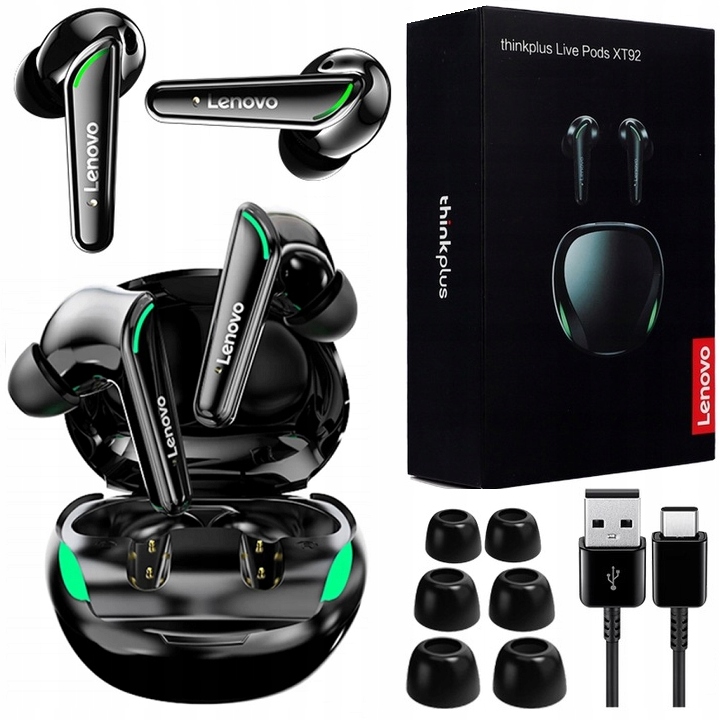 ORYGINALNE SŁUCHAWKI LENOVO XT92 BEZPRZEWODOWE GAMINGOWE BLUETOOTH 5.1