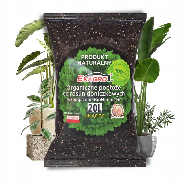 Organiczne Podłoże PREMIUM do Roślin Doniczkowych Zielonych Eko Bio