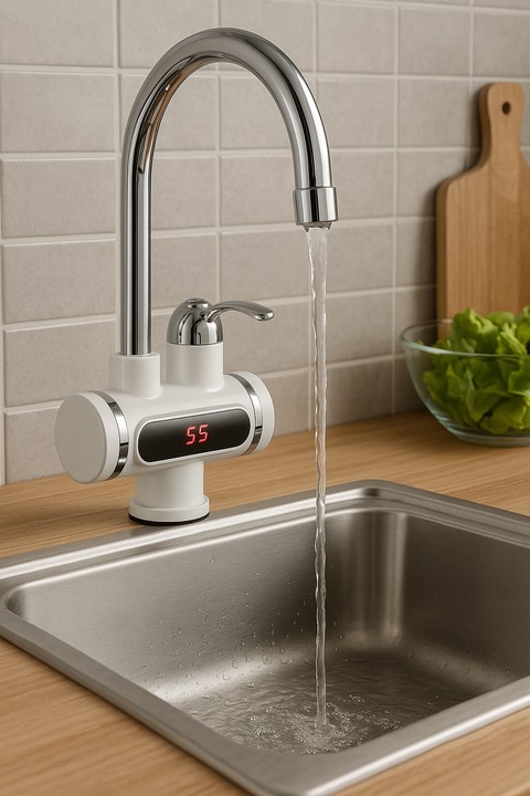 ELEKTRYCZNY PRZEPŁYWOWY PODGRZEWACZ WODY Kran z LCD NADUMYWALKOWY