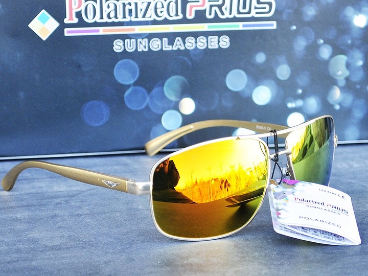 OKULARY MĘSKIE POLARYZACYJNE AVIATOR FLEKS ETUI