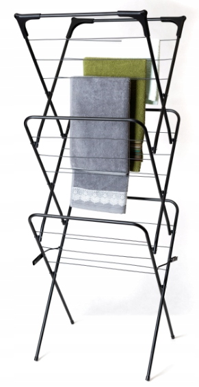 3 POZIOMOWA STOJĄCA SUSZARKA PIONOWA NA PRANIE DO UBRAŃ SKŁADANA WYSOKA