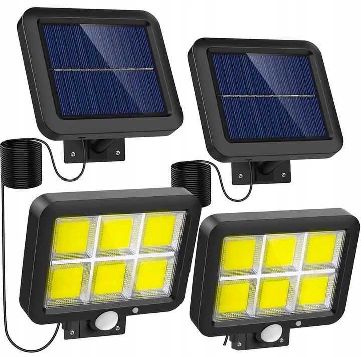2x Lampa solarna LED z czujnikiem ruchu zmierzchu