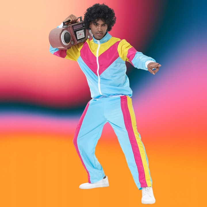 STRÓJ LATA 80 90 DISCO PRZEBRANIE DRES ORTALIONOWY RETRO FITNESS L 176