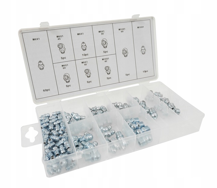 KALAMITKI SMAROWNICZKI METRYCZNE ZESTAW DO SMAROWNICY 110 ELEMENTÓW