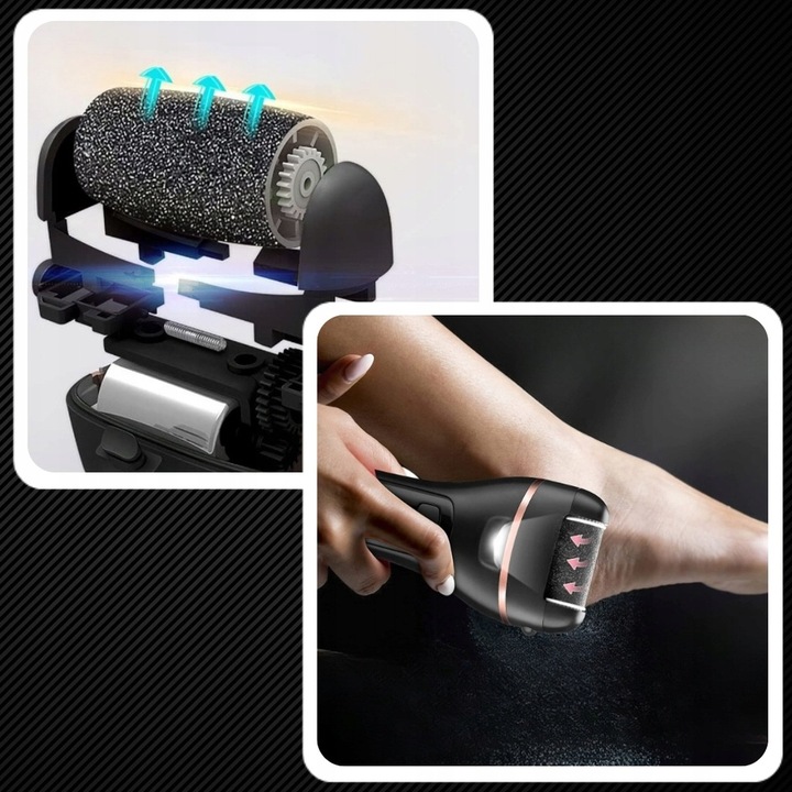 PILNIK DO STÓP MEGA ZESTAW DO PIĘT PILNICZEK ELEKTRYCZNY LED + NASADKI 15w1