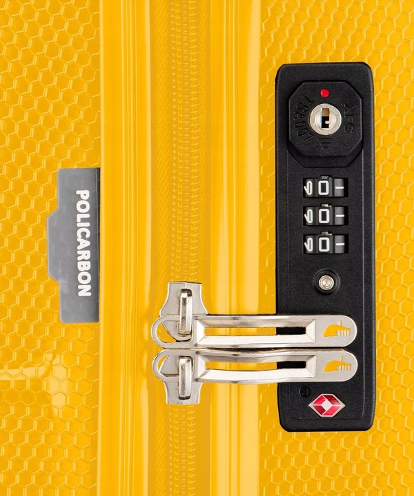 Walizka Średnia Podróżna Na Kółkach Policarbon PUCCINI Żółta PC029B 6C