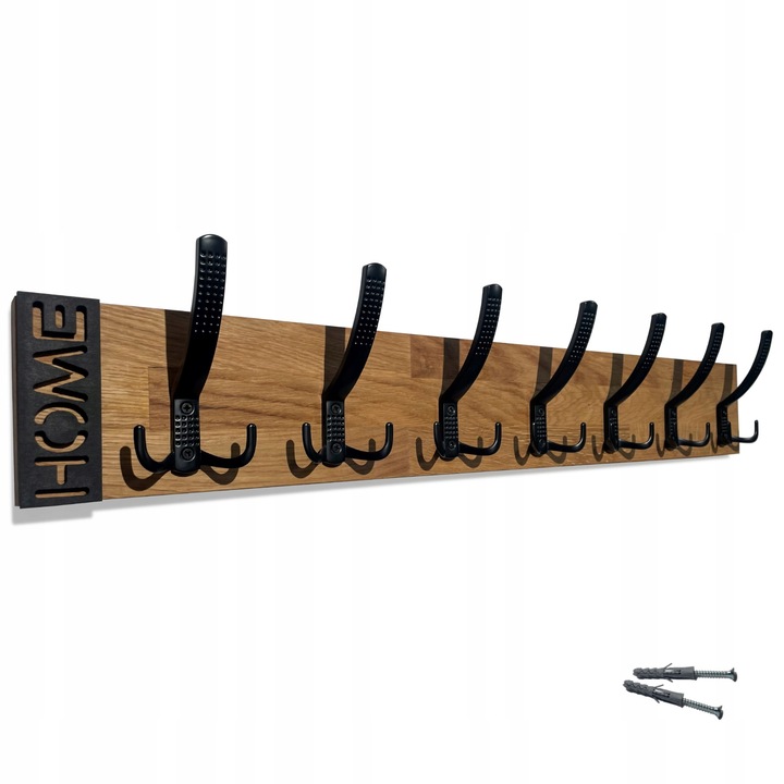 Wieszak ścienny na ubrania Modern drewniany Oak 80cm do przedpokoju