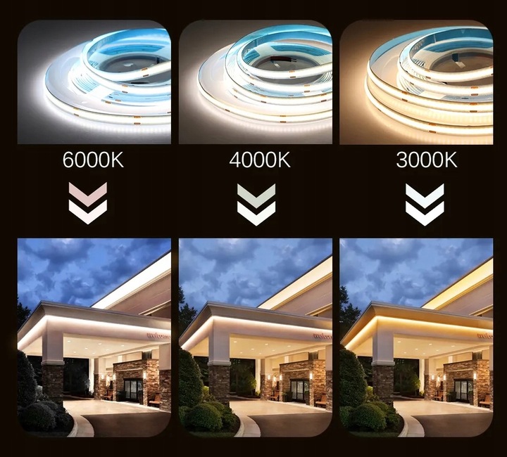 Taśma LED COB 12V 5M NEON NEUTRAL LINIA