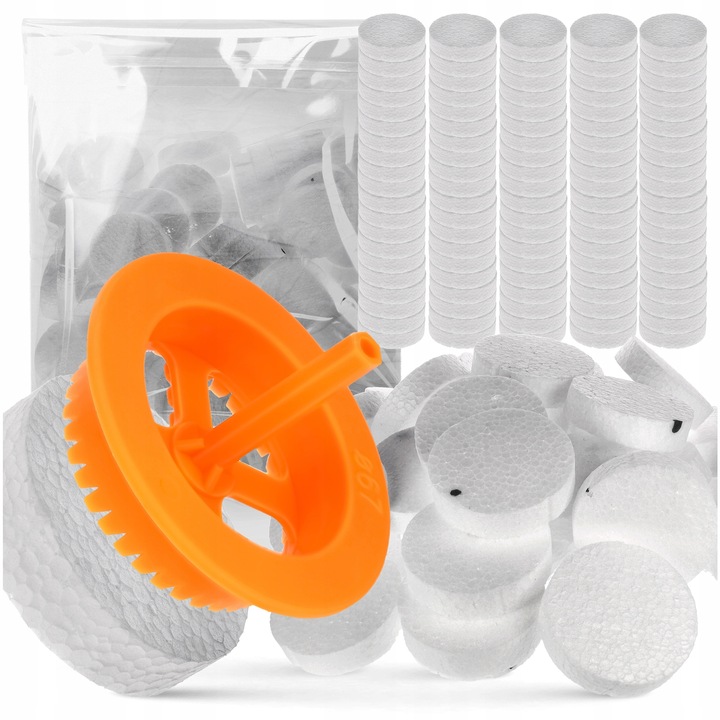 Zaślepki styropianowe 67 18 mm białe 100 szt frez do ociepleń ETICS