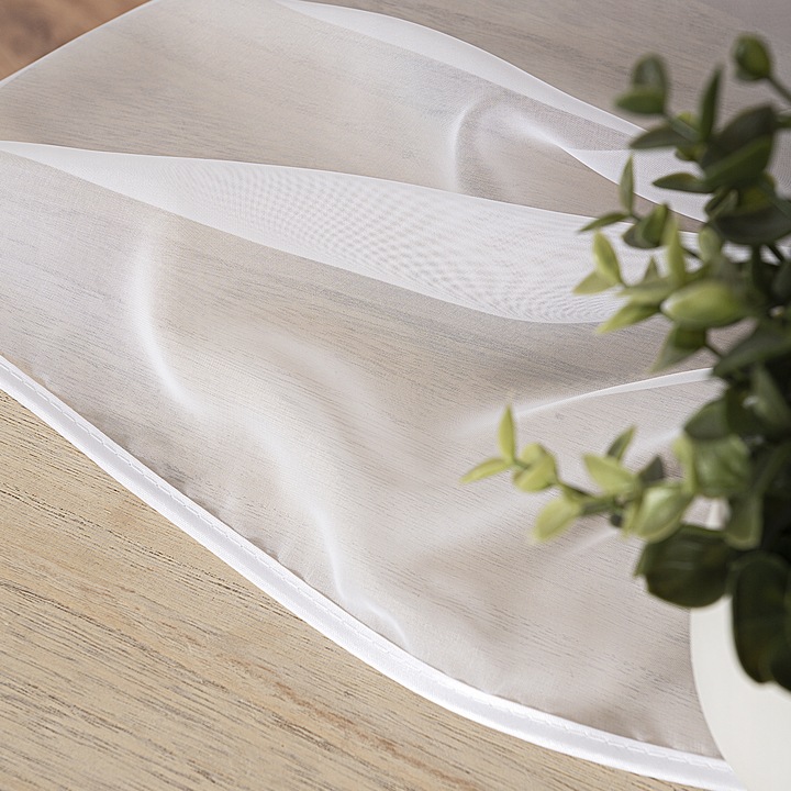 FIRANA GOTOWA BIAŁA WOAL Z LAMÓWKA NA TAŚMIE DO SALONU SYPIALNI 400x250 cm