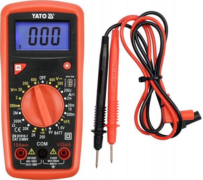MIERNIK CYFROWY ELEKTRYCZNY MULTIMETR TEST BATERII LCD
