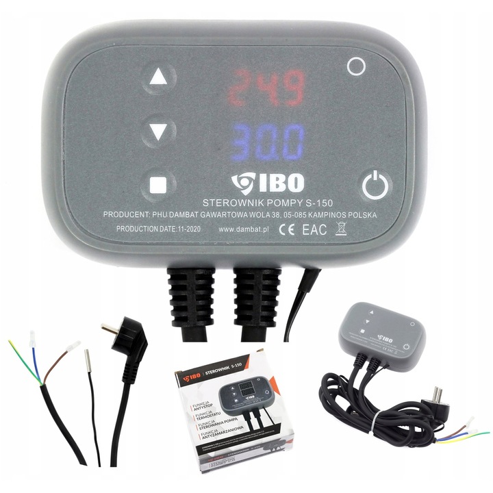 STEROWNIK DO POMPY OBIEGOWEJ C.O. PIECA REGULATOR IBO S-150 WYŁĄCZNIK LED