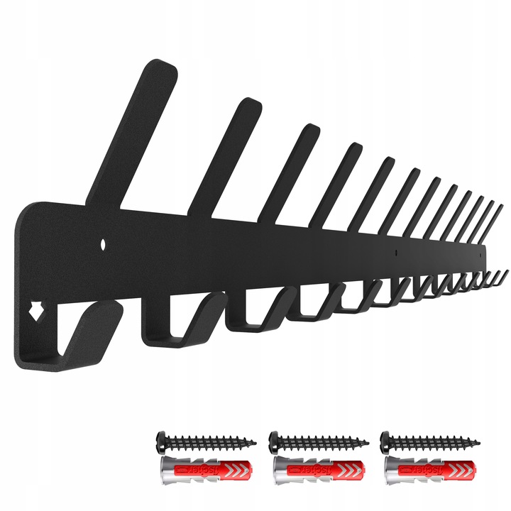 Wieszak Na Ubrania Ścienny Klucze Wiszący Na Ręczniki 25 Haków Czarny