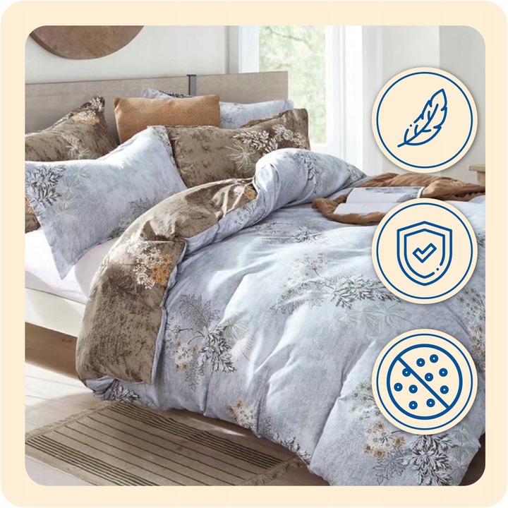 KOMPLET POŚCIELI 200x220 DWUSTRONNA ZESTAW MIŁA DELIKATNA DUŻO WZORÓW