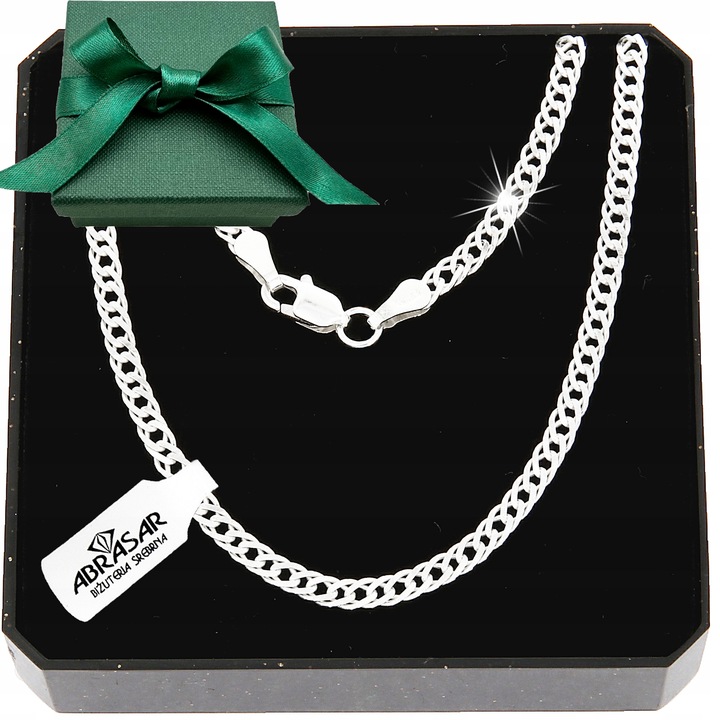 ŁAŃCUSZEK SREBRNY MĘSKI ROMBO 50cm SREBRO pełne 925 DLA NIEGO NA PREZENT