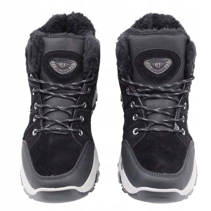CZARNE BUTY SPORTOWE MĘSKIE ZIMOWE OCIEPLANE ŚNIEGOWCE TRAPERY DLA
