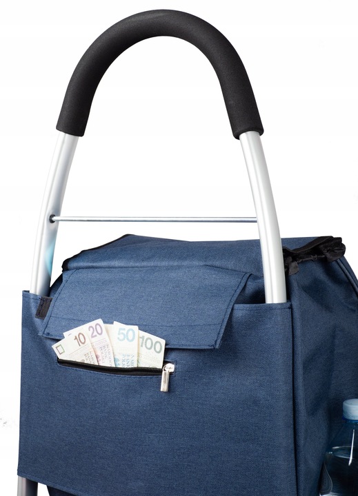 Wózek na zakupy ALU składany zakupowy torba na dużych kółkach 44l