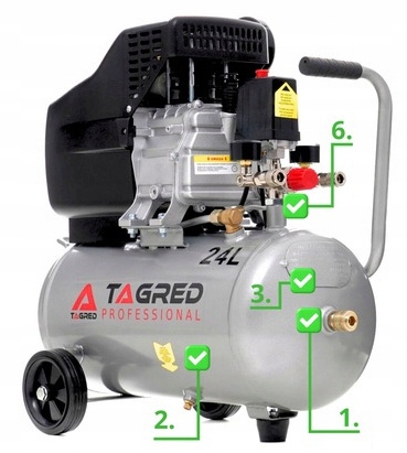 SPRĘŻARKA POWIETRZA KOMPRESOR OLEJOWY 3,4KM 24L OLEJ GRATIS