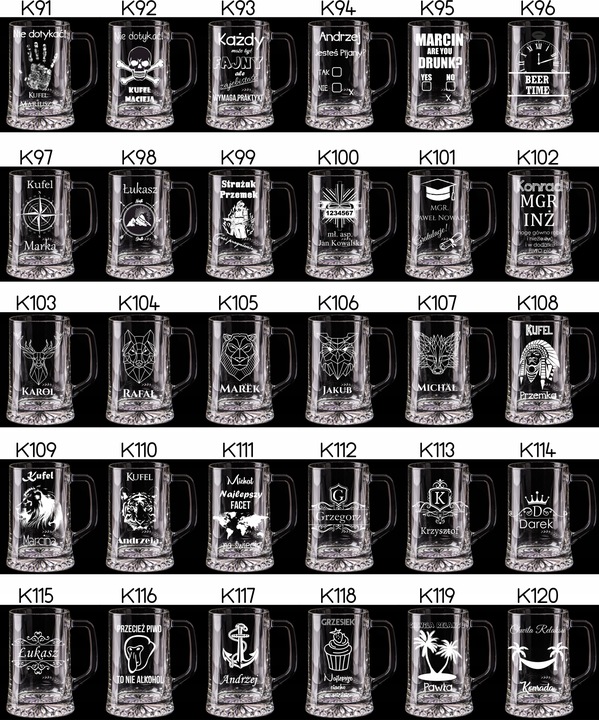 KUFEL DO PIWA Z GRAWEREM 660 ml URODZINY PREZENT DZIEŃ OJCA KAWALERSKI