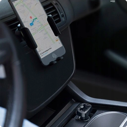 BASEUS TRANSMITER FM BLUETOOTH ŁADOWARKA SAMOCHODOWA MP3 2x USB SD/ TF 3.4A